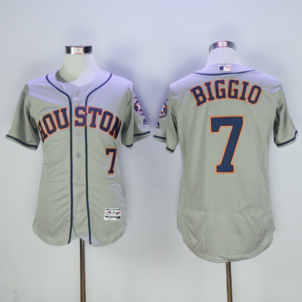 Men Houston Astros #7 Biggio Grey MLB Jerseys->houston astros->MLB Jersey
